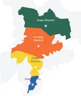 알라타우 4개 지구 지도